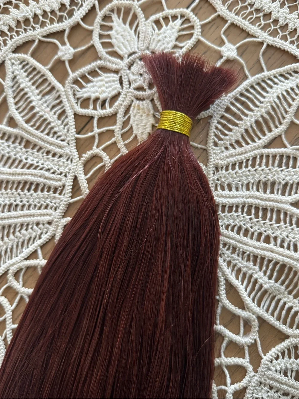 100% Human Hair Bulk Extensions Color #33 Red auburn 18–19” 100g Straight